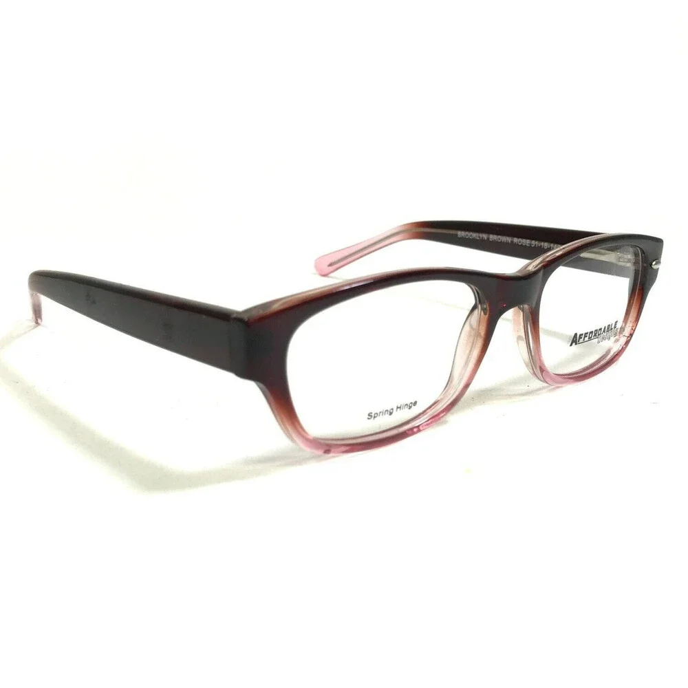 Affordable Designs Eyeglasses Frames BROOKLYN BROWN ROSE Rectangular 51-18-140